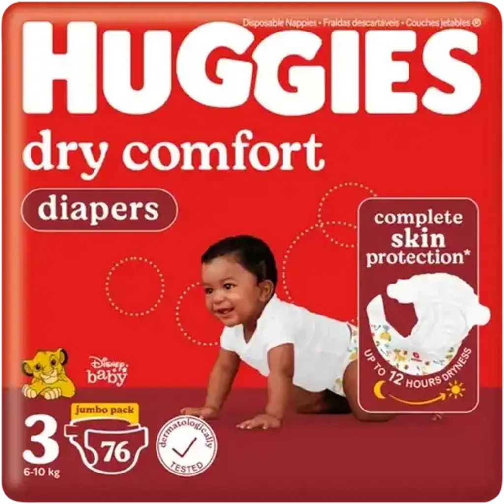 HUGGIES DRY COMFORT 60S JUMBO PACK SIZE 3