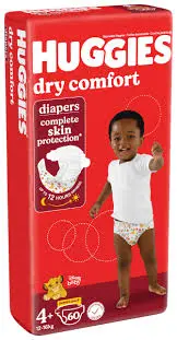HUGGIES DRY COMFORT 60S JUMBO PACK SIZE 4+