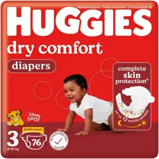 HUGGIES DRY COMFORT 60S JUMBO PACK SIZE 3