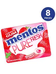 MENTOS GUM BLISTERS STRAWBERRY 8S
